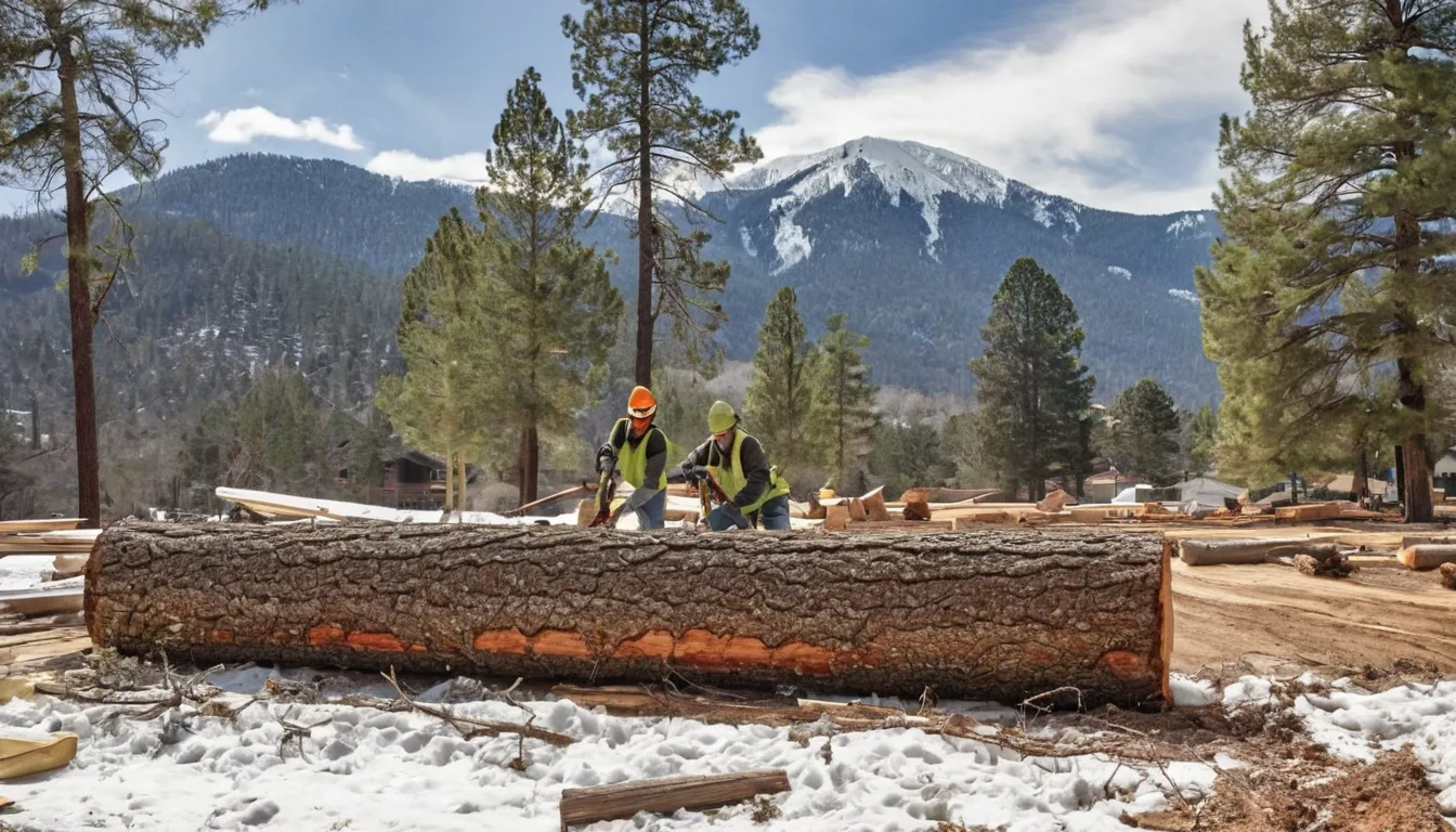 A local tree provider clearing a fallen tree from a home driveway in the Tremonton area after a storm